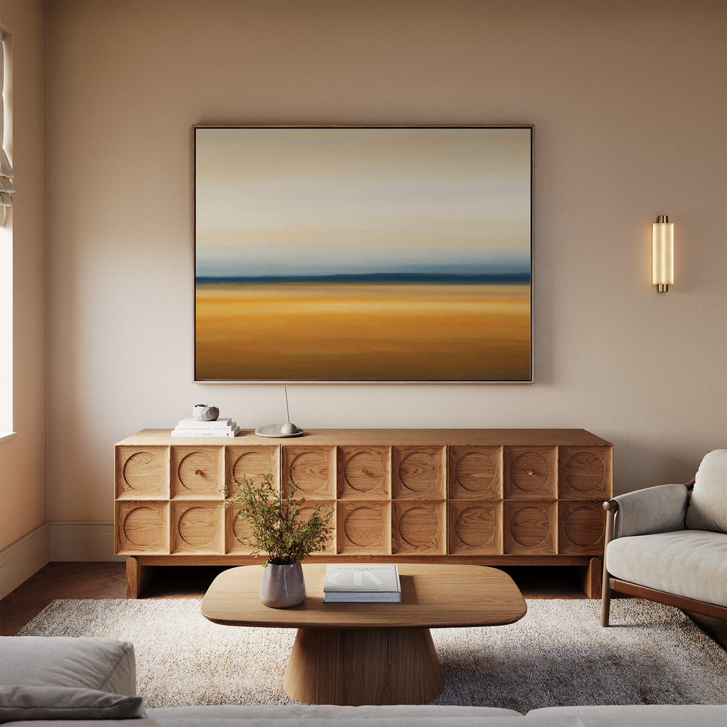 Caramel Horizon Whisper – multicolour desert canvas wall art print by Aspire Prints
