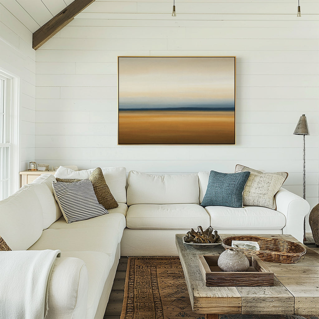 Caramel Horizon Whisper – multicolour desert canvas wall art print by Aspire Prints