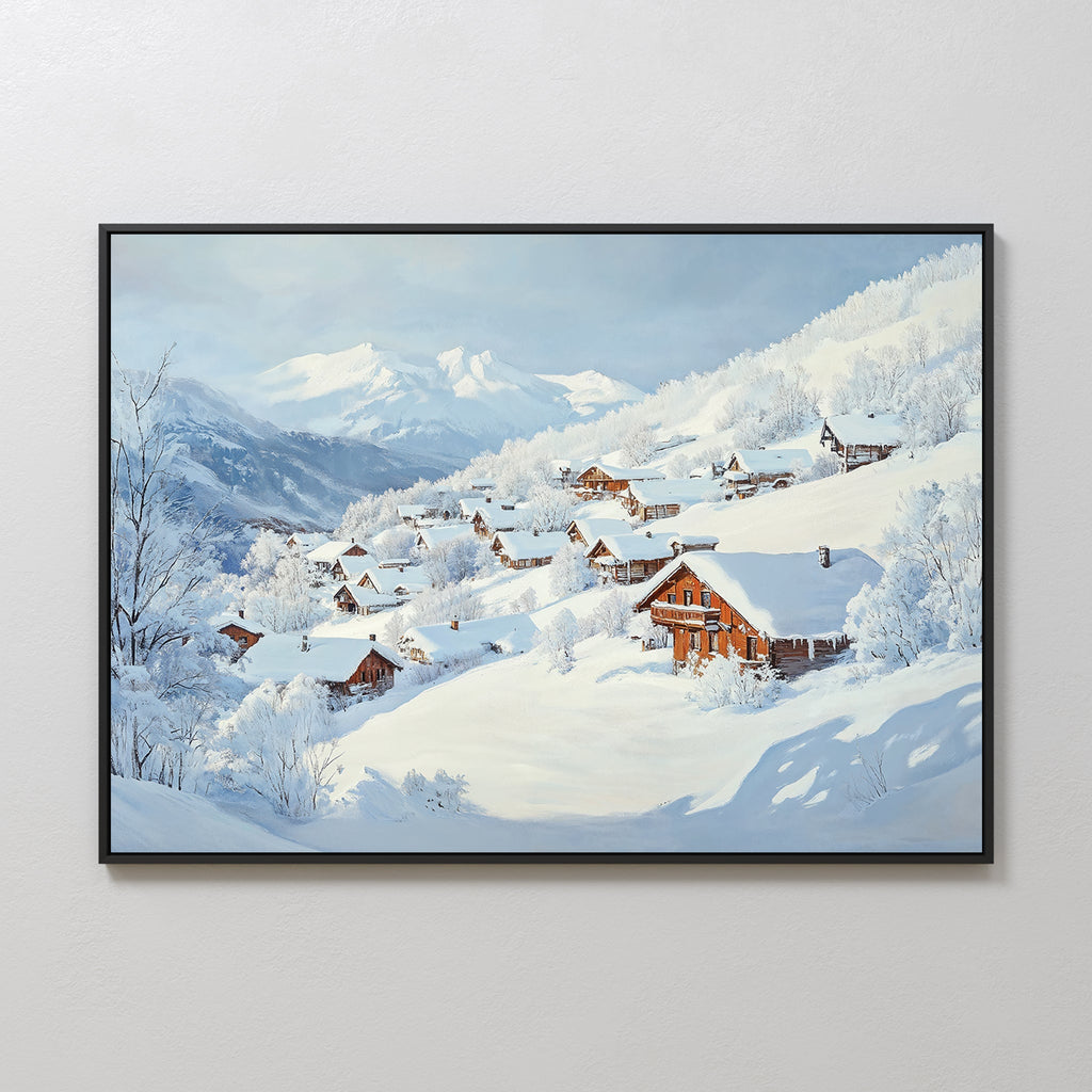 Whispers of the Alpine Hush – blue vintage canvas wall art print by Aspire Prints