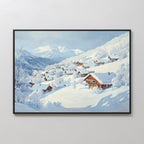 Whispers of the Alpine Hush – blue vintage canvas wall art print by Aspire Prints