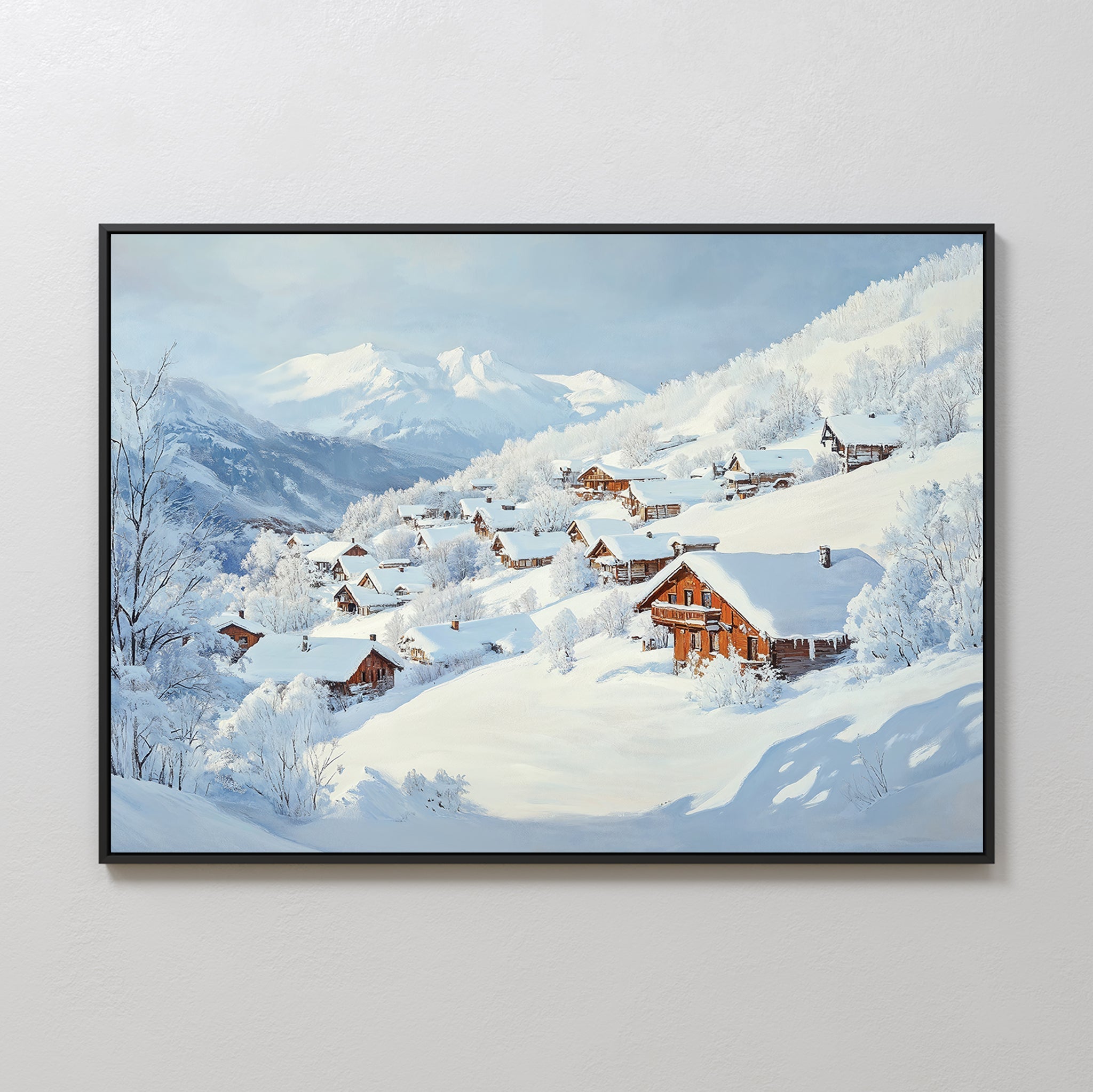 Whispers of the Alpine Hush – blue vintage canvas wall art print by Aspire Prints