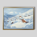 Whispers of the Alpine Hush – blue vintage canvas wall art print by Aspire Prints