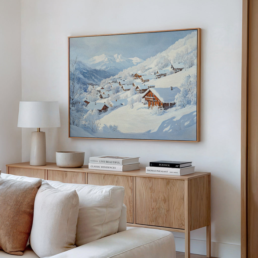 Whispers of the Alpine Hush – blue vintage canvas wall art print by Aspire Prints