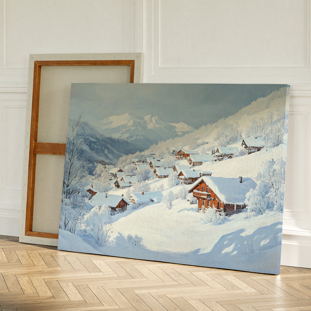 Whispers of the Alpine Hush – blue vintage canvas wall art print by Aspire Prints