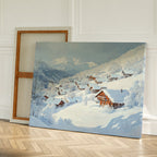 Whispers of the Alpine Hush – blue vintage canvas wall art print by Aspire Prints