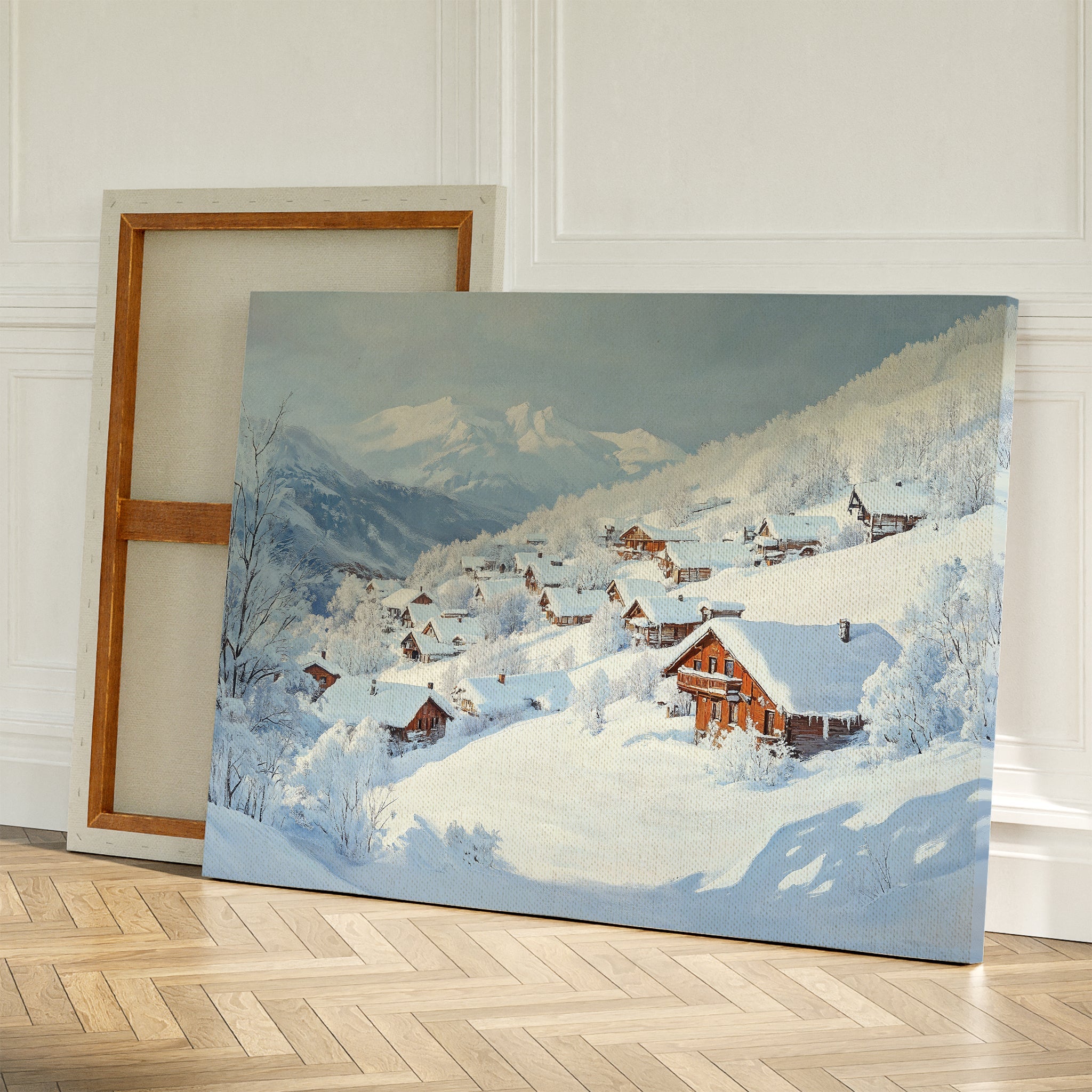Whispers of the Alpine Hush – blue vintage canvas wall art print by Aspire Prints