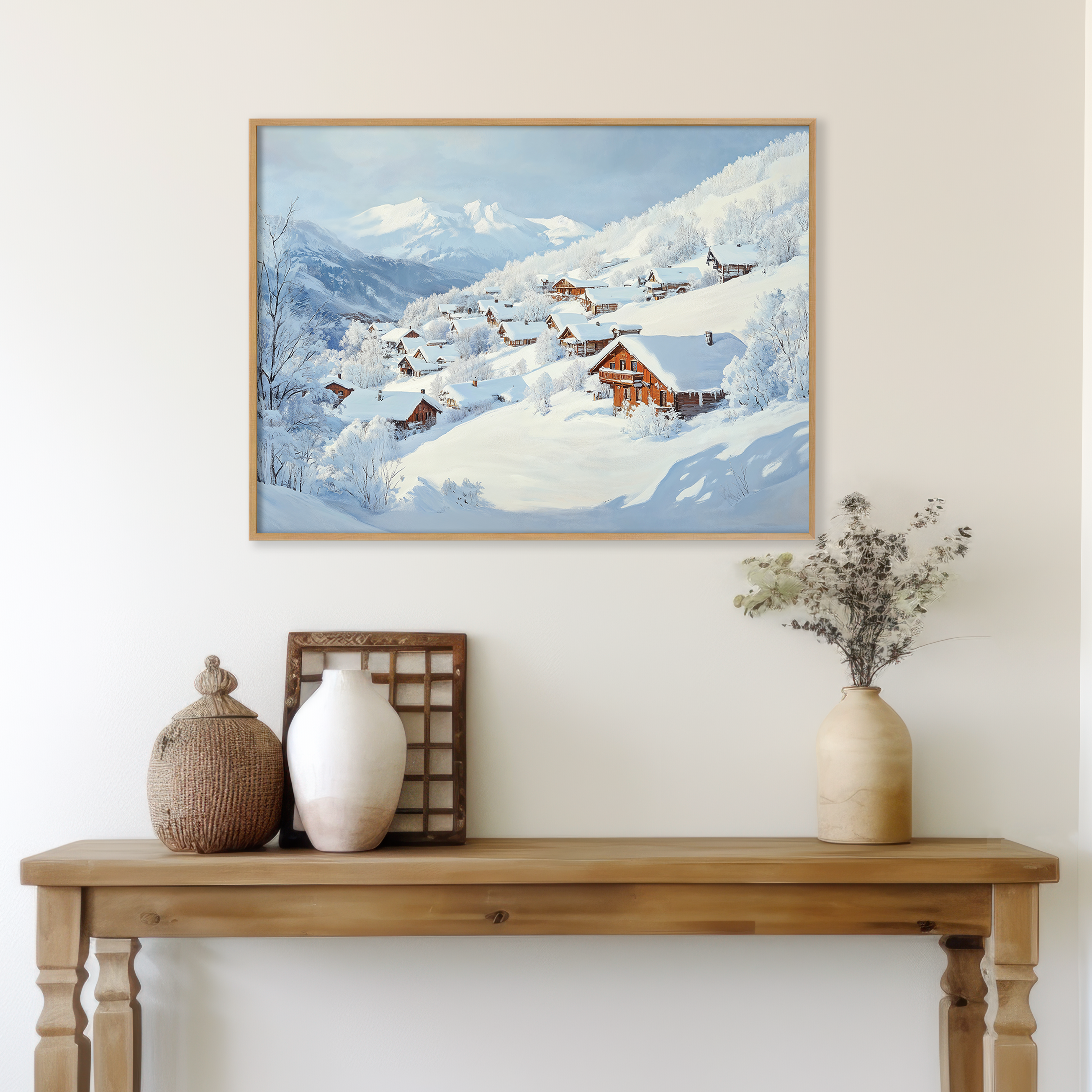 Whispers of the Alpine Hush – blue vintage canvas wall art print by Aspire Prints