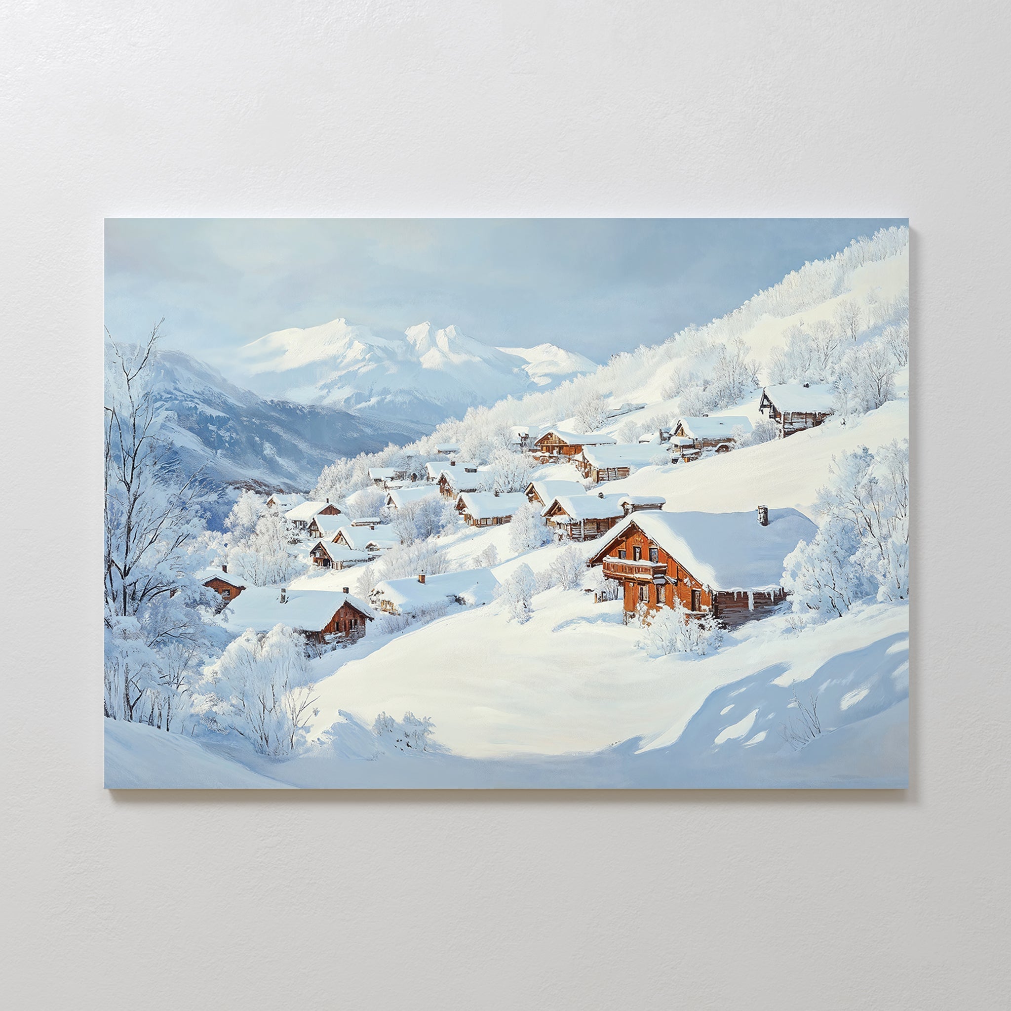 Whispers of the Alpine Hush – blue vintage canvas wall art print by Aspire Prints