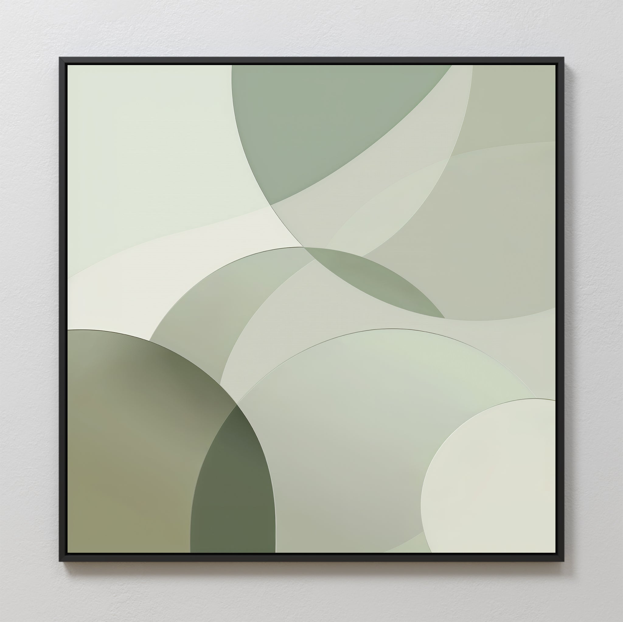 Whispers in the Round – green abstract canvas wall art print by Aspire Prints