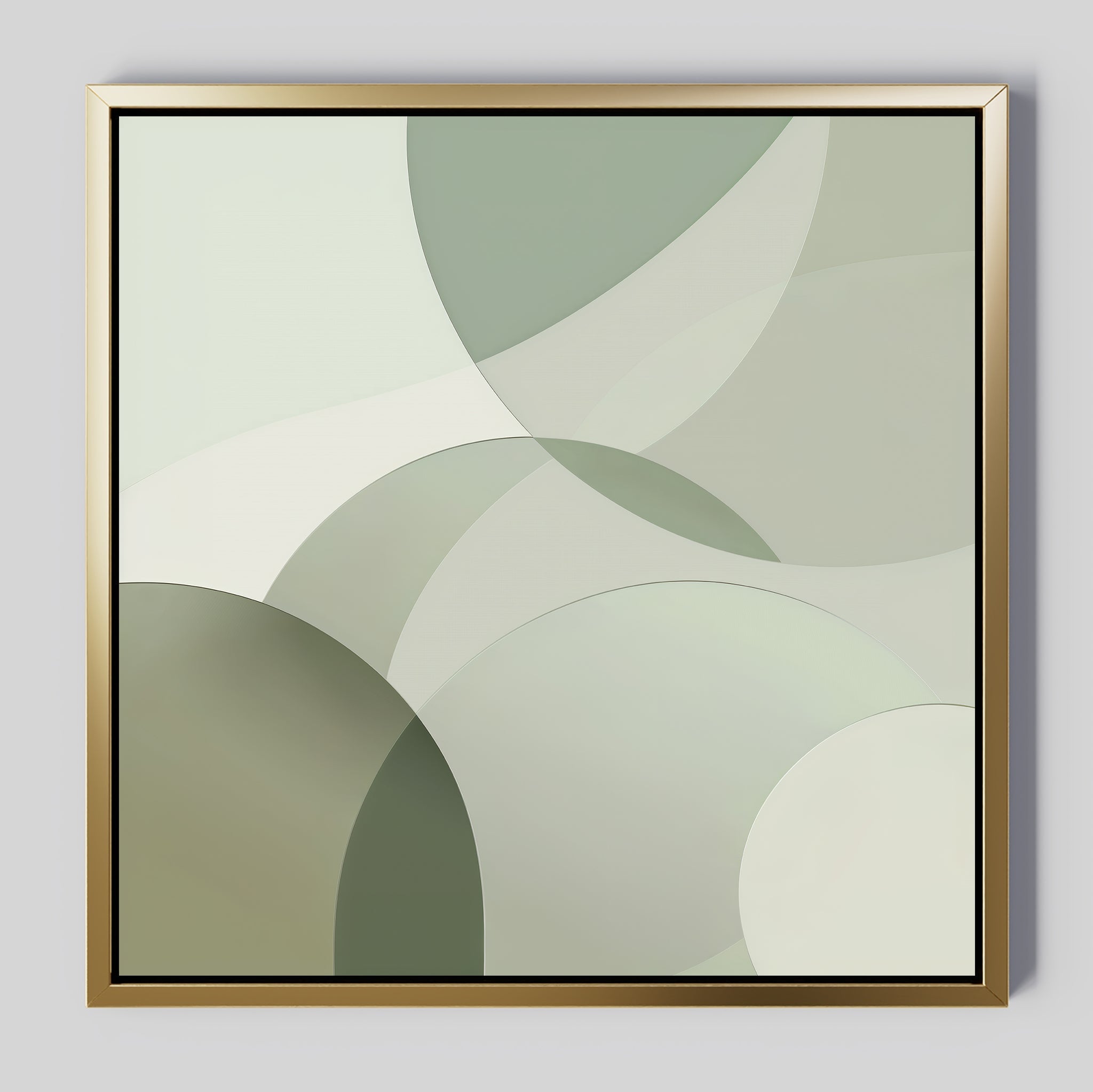 Whispers in the Round – green abstract canvas wall art print by Aspire Prints