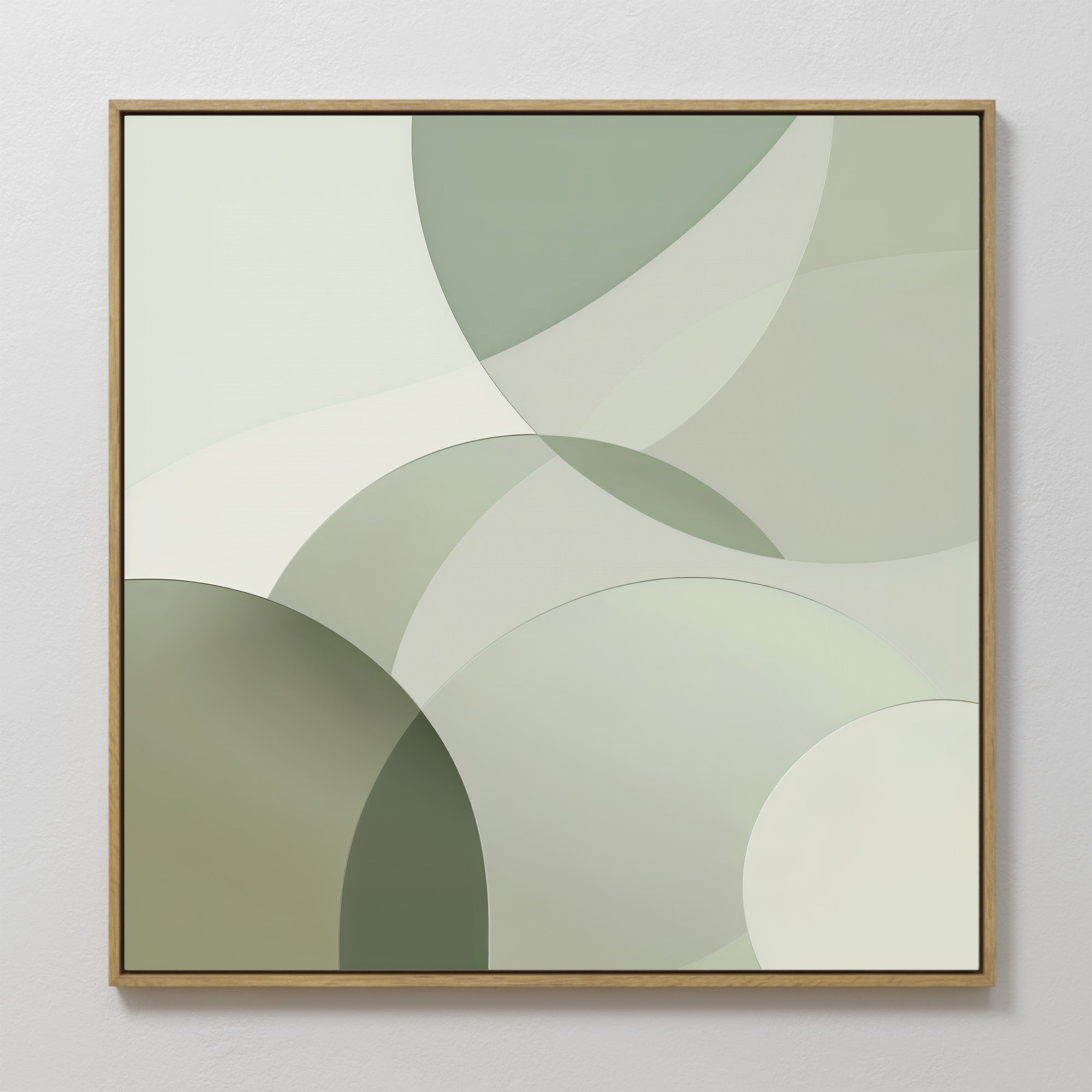 Whispers in the Round – green abstract canvas wall art print by Aspire Prints