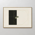 Orbit & Echo – black and white abstract canvas wall art print by Aspire Prints