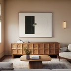 Orbit & Echo – black and white abstract canvas wall art print by Aspire Prints
