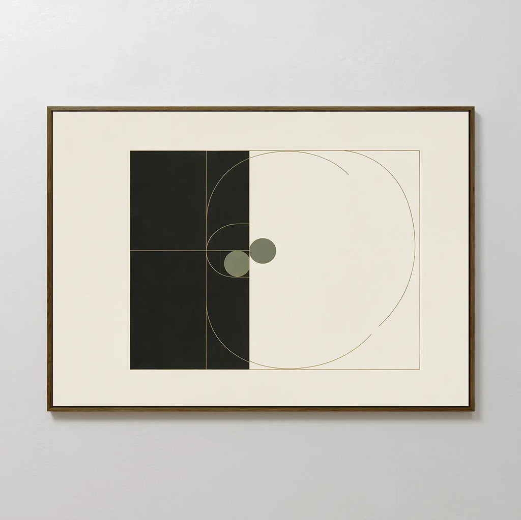Orbit & Echo – black and white abstract canvas wall art print by Aspire Prints