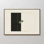 Orbit & Echo – black and white abstract canvas wall art print by Aspire Prints