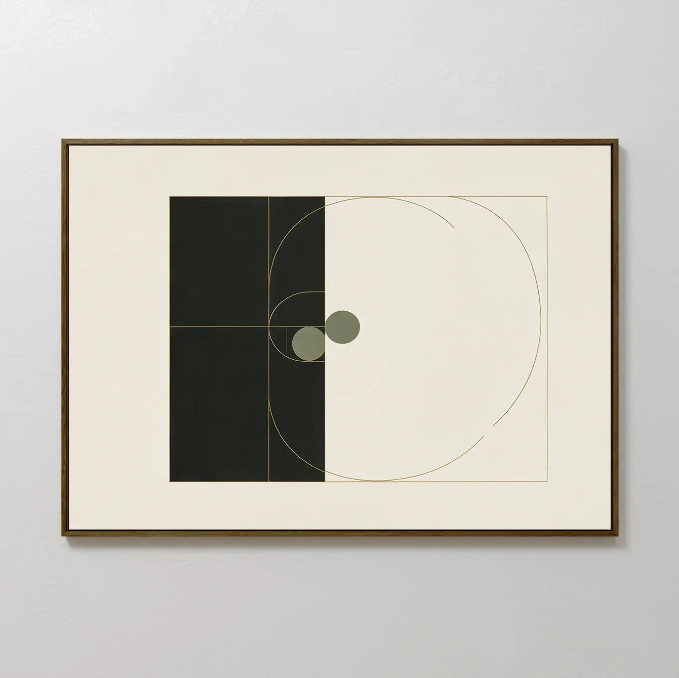 Orbit & Echo – black and white abstract canvas wall art print by Aspire Prints