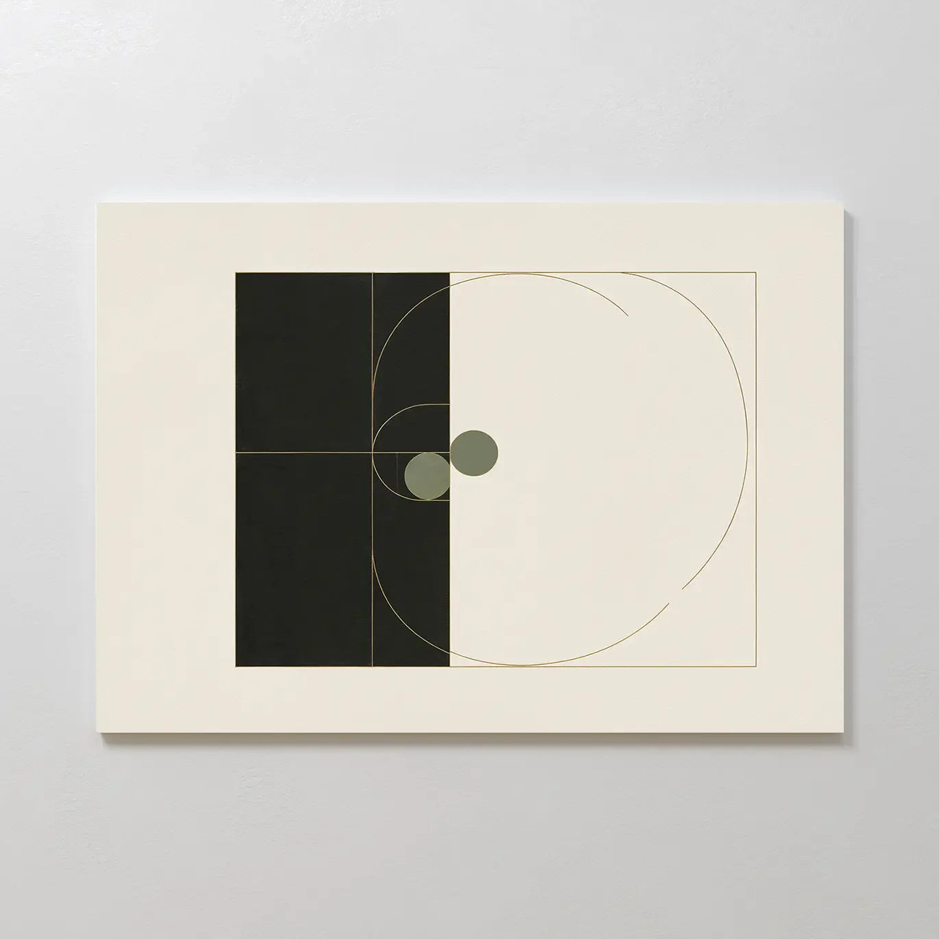 Orbit & Echo – black and white abstract canvas wall art print by Aspire Prints