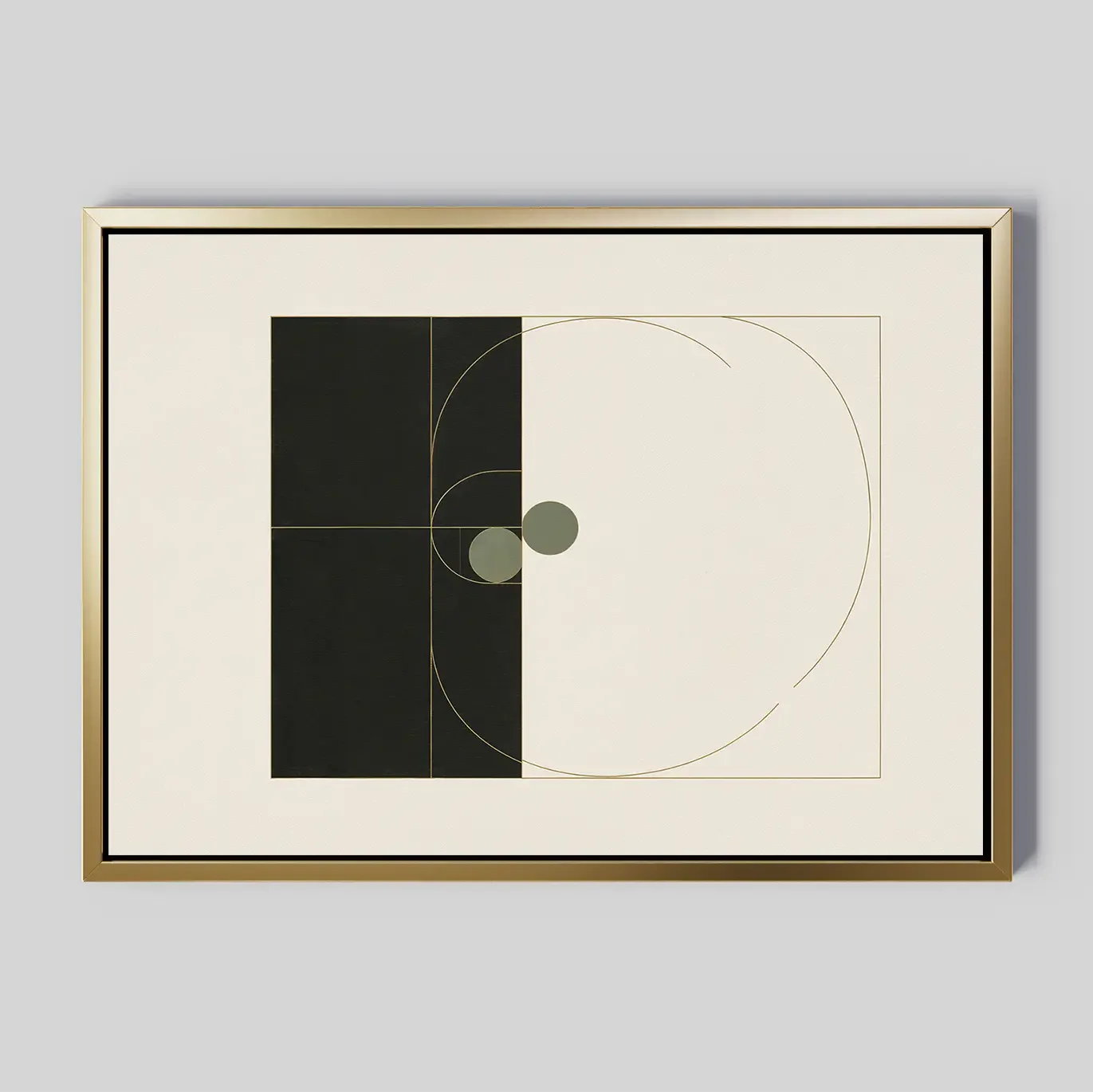 Orbit & Echo – black and white abstract canvas wall art print by Aspire Prints