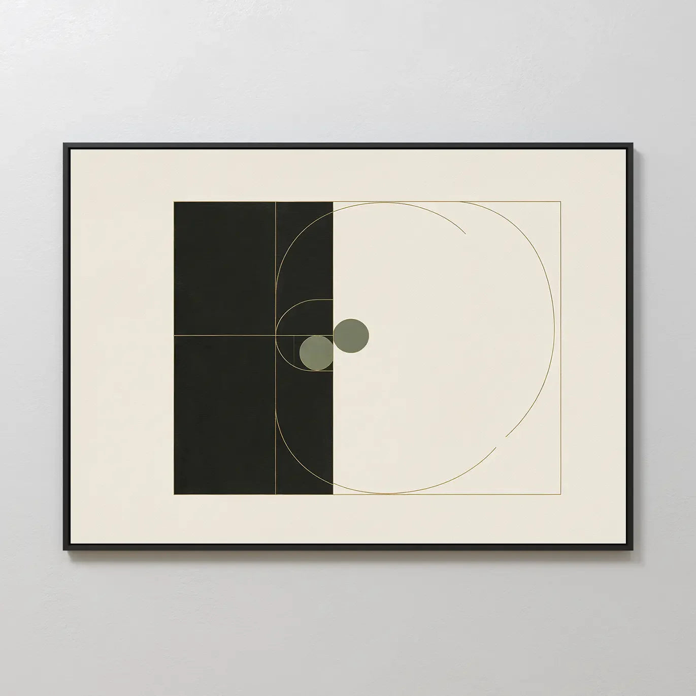 Orbit & Echo – black and white abstract canvas wall art print by Aspire Prints
