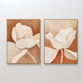 Terracotta Bloom Whispers – Set of 2 Canvas Prints set of 2 – neutral-toned botanical canvas wall art by Aspire Prints