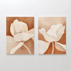 Terracotta Bloom Whispers – Set of 2 Canvas Prints set of 2 – neutral-toned botanical canvas wall art by Aspire Prints