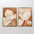 Terracotta Bloom Whispers – Set of 2 Canvas Prints set of 2 – neutral-toned botanical canvas wall art by Aspire Prints