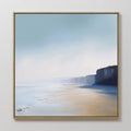 Where the Sea Meets Stone – blue coastal canvas wall art print by Aspire Prints