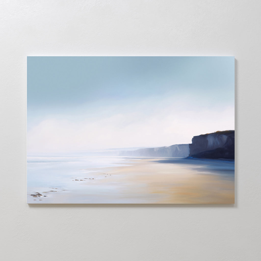 Where the Cliffs Meet the Sky – blue coastal canvas wall art print by Aspire Prints