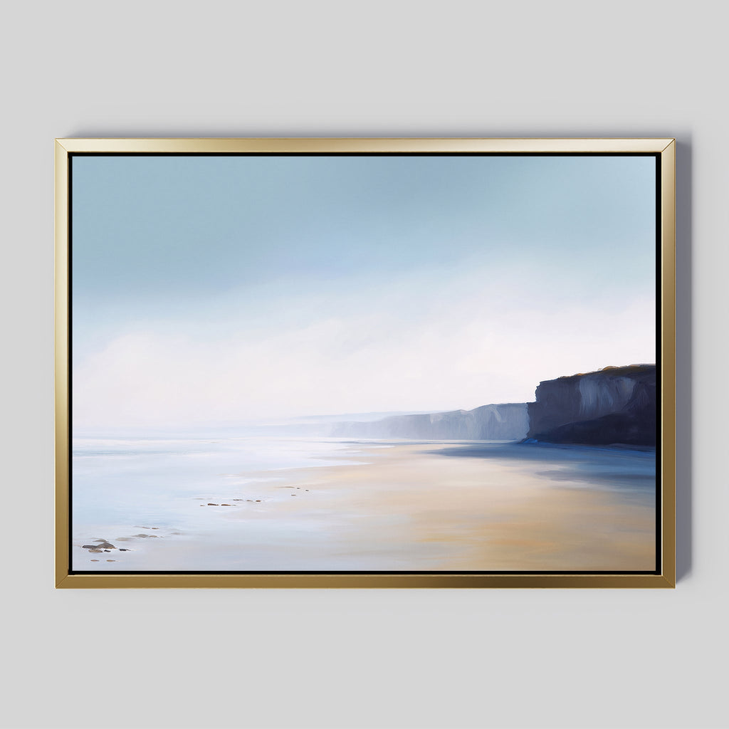 Where the Cliffs Meet the Sky – blue coastal canvas wall art print by Aspire Prints