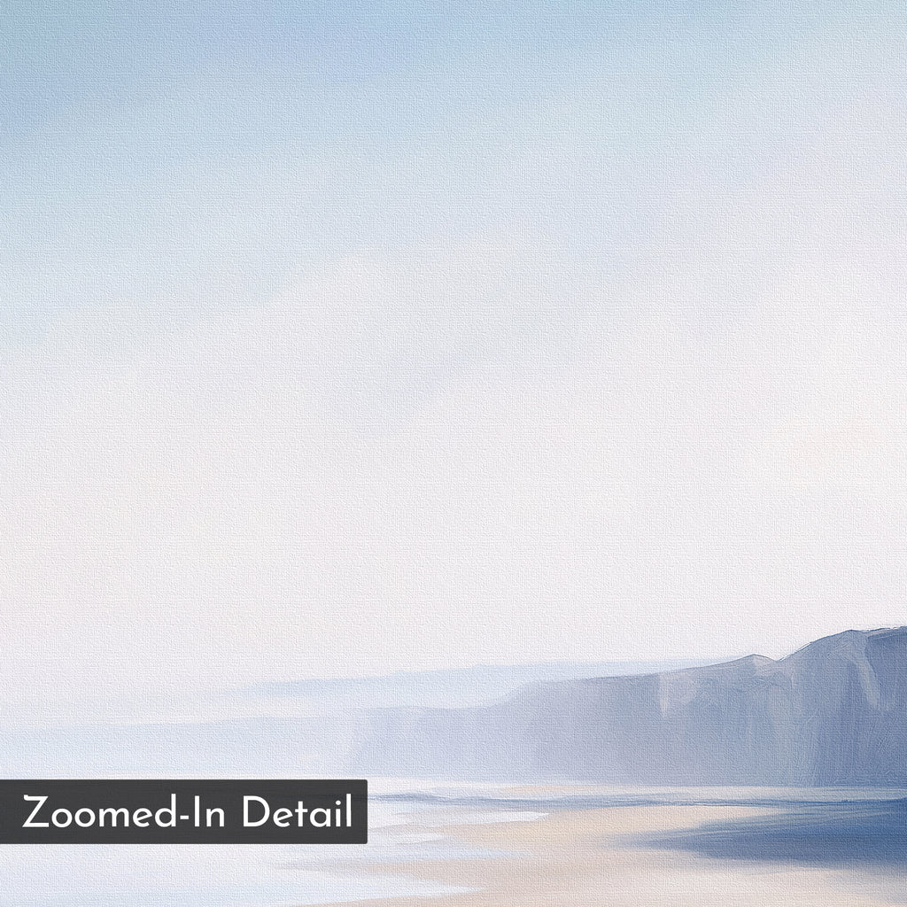 Where the Sea Meets Stone – blue coastal canvas wall art print by Aspire Prints