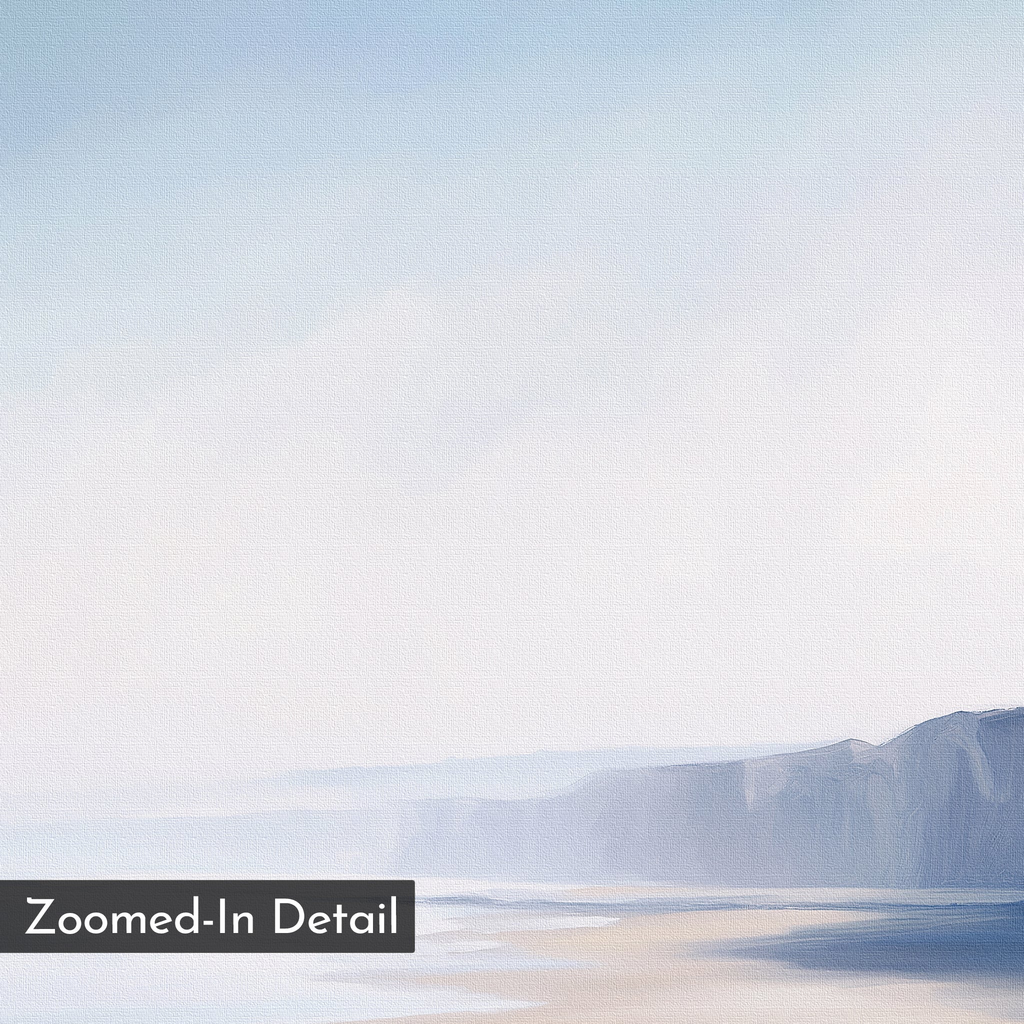 Where the Sea Meets Stone – blue coastal canvas wall art print by Aspire Prints