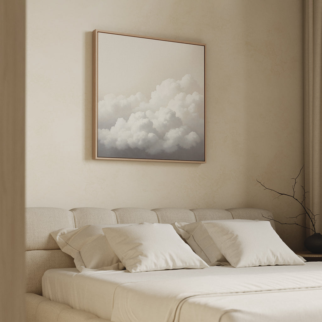 Whispers in the Sky Canvas Print – neutral-toned cloud canvas wall art print by Aspire Prints
