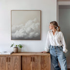 Whispers in the Sky Canvas Print – neutral-toned cloud canvas wall art print by Aspire Prints