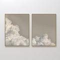 Whispers in the Sky – Set of 2 Canvas Prints set of 2 – beige and white cloud canvas wall art by Aspire Prints