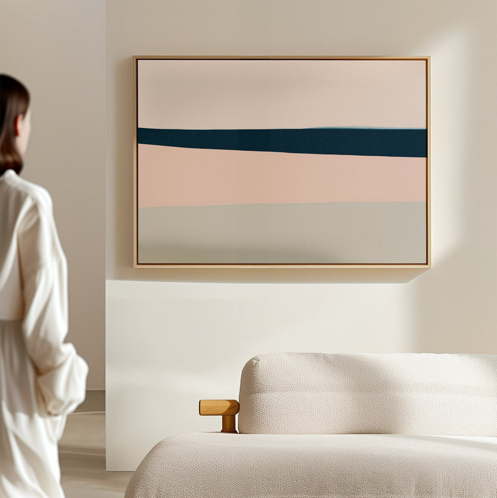 Whispers of the Shoreline – blue abstract canvas wall art print by Aspire Prints