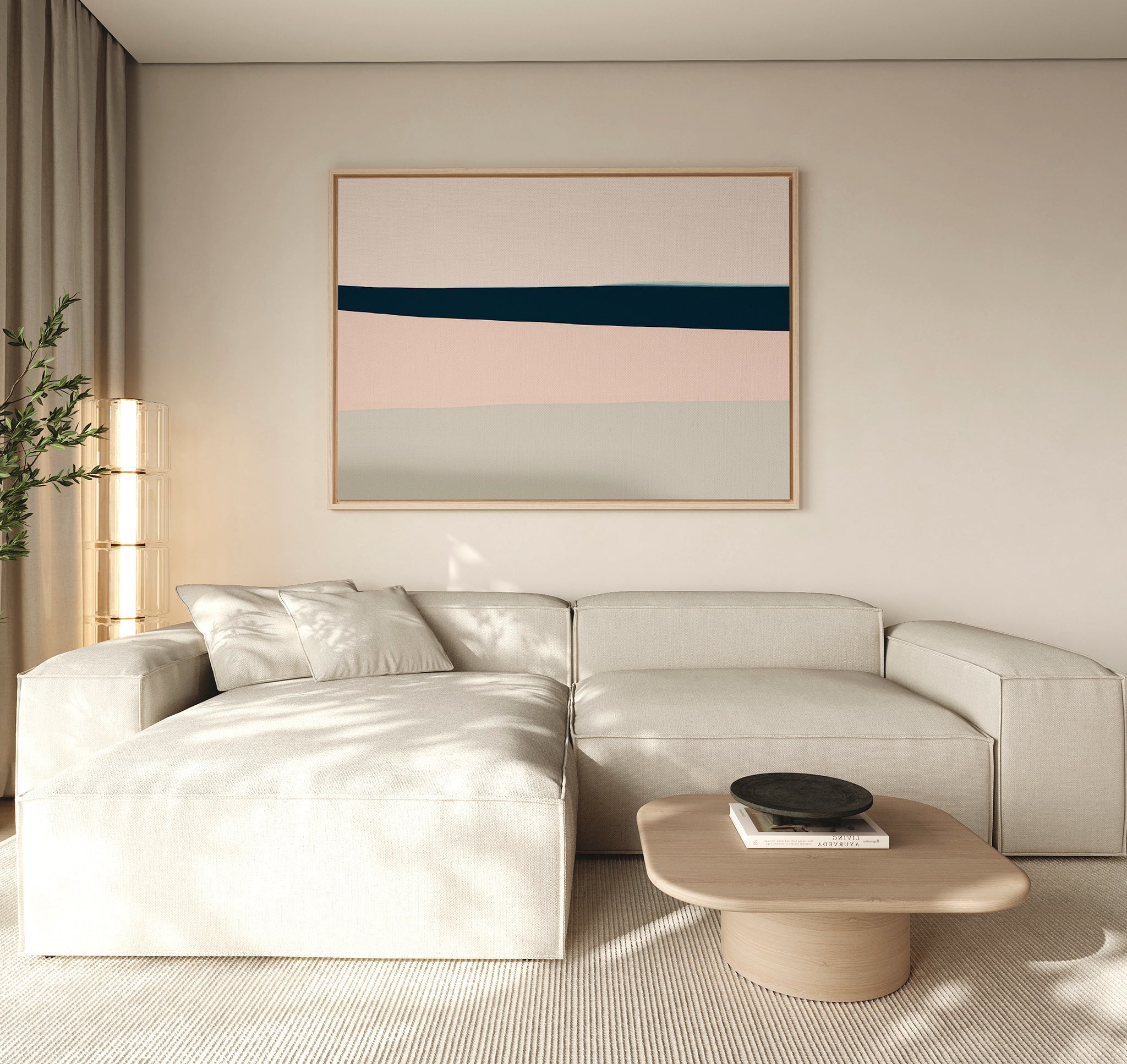 Whispers of the Shoreline – blue abstract canvas wall art print by Aspire Prints