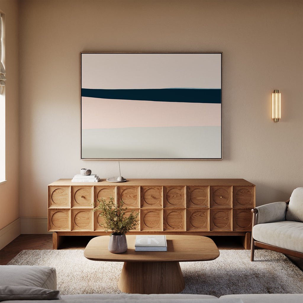 Whispers of the Shoreline – blue abstract canvas wall art print by Aspire Prints