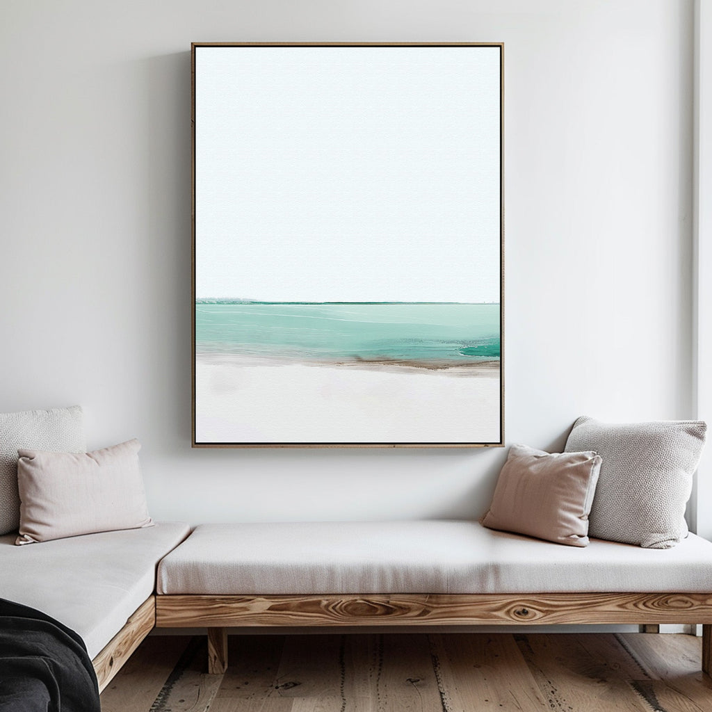 Whispers of the Tide – blue coastal canvas wall art print by Aspire Prints