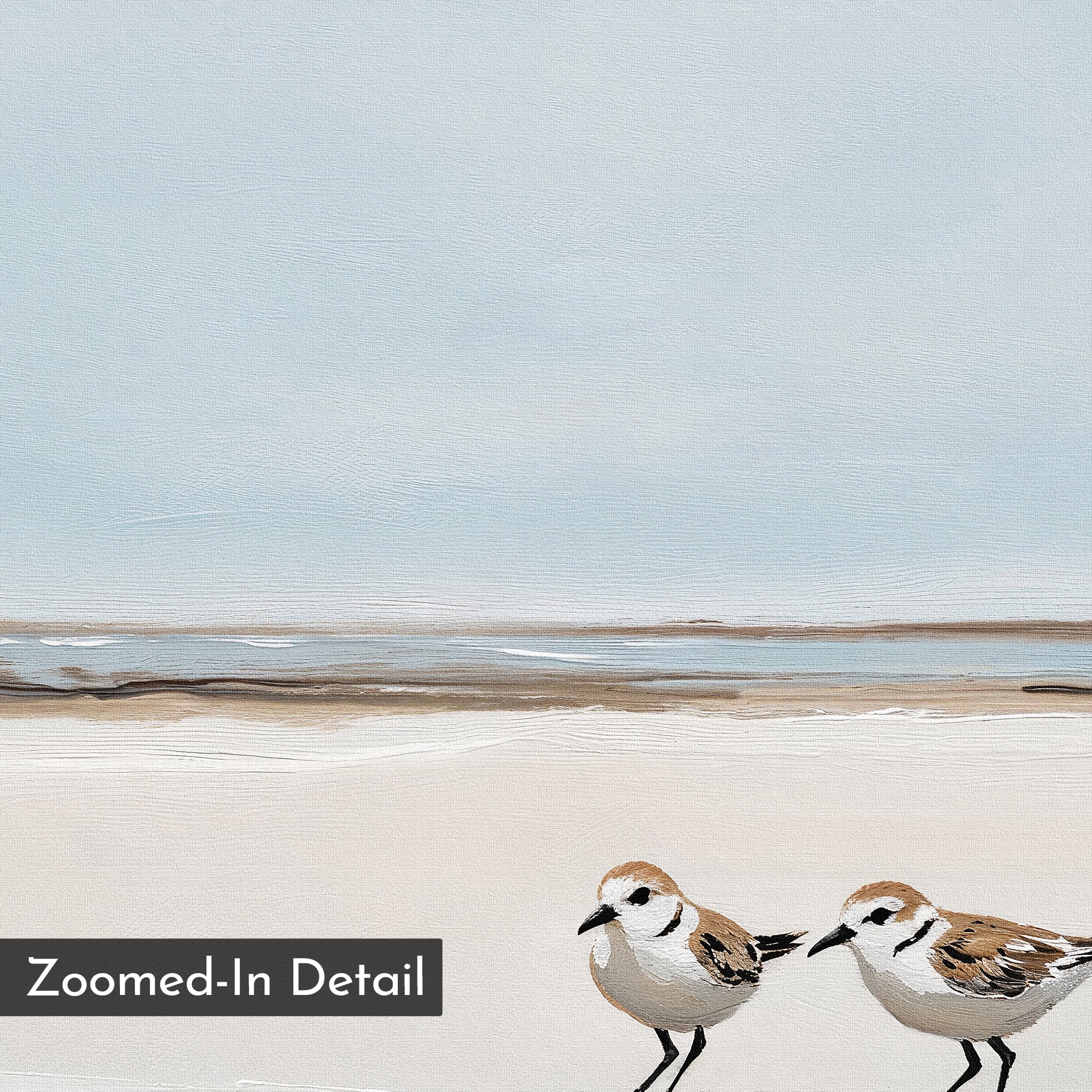 Whispers at the Tideline – neutral-toned vintage canvas wall art print by Aspire Prints