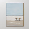 Whispers at the Tideline – neutral-toned vintage canvas wall art print by Aspire Prints