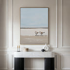 Whispers at the Tideline – neutral-toned vintage canvas wall art print by Aspire Prints