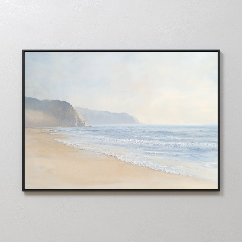 Whispers of the Tide – beige and white vintage canvas wall art print by Aspire Prints