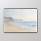 Whispers of the Tide – beige and white vintage canvas wall art print by Aspire Prints