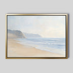 Whispers of the Tide – beige and white vintage canvas wall art print by Aspire Prints