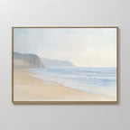 Whispers of the Tide – beige and white vintage canvas wall art print by Aspire Prints
