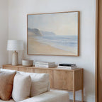 Whispers of the Tide – beige and white vintage canvas wall art print by Aspire Prints