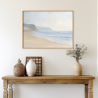 Whispers of the Tide – beige and white vintage canvas wall art print by Aspire Prints