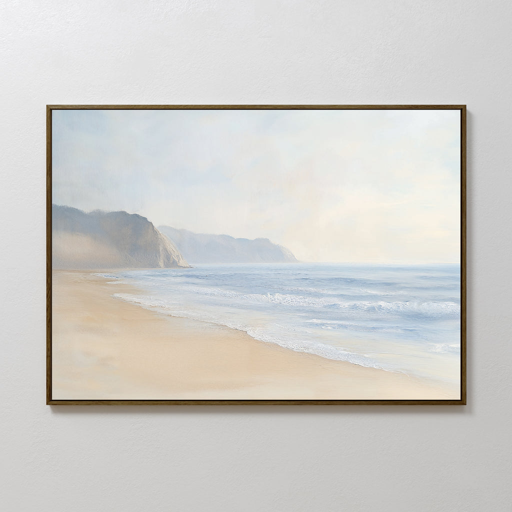Whispers of the Tide – beige and white vintage canvas wall art print by Aspire Prints