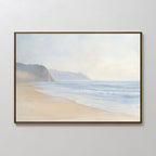 Whispers of the Tide – beige and white vintage canvas wall art print by Aspire Prints