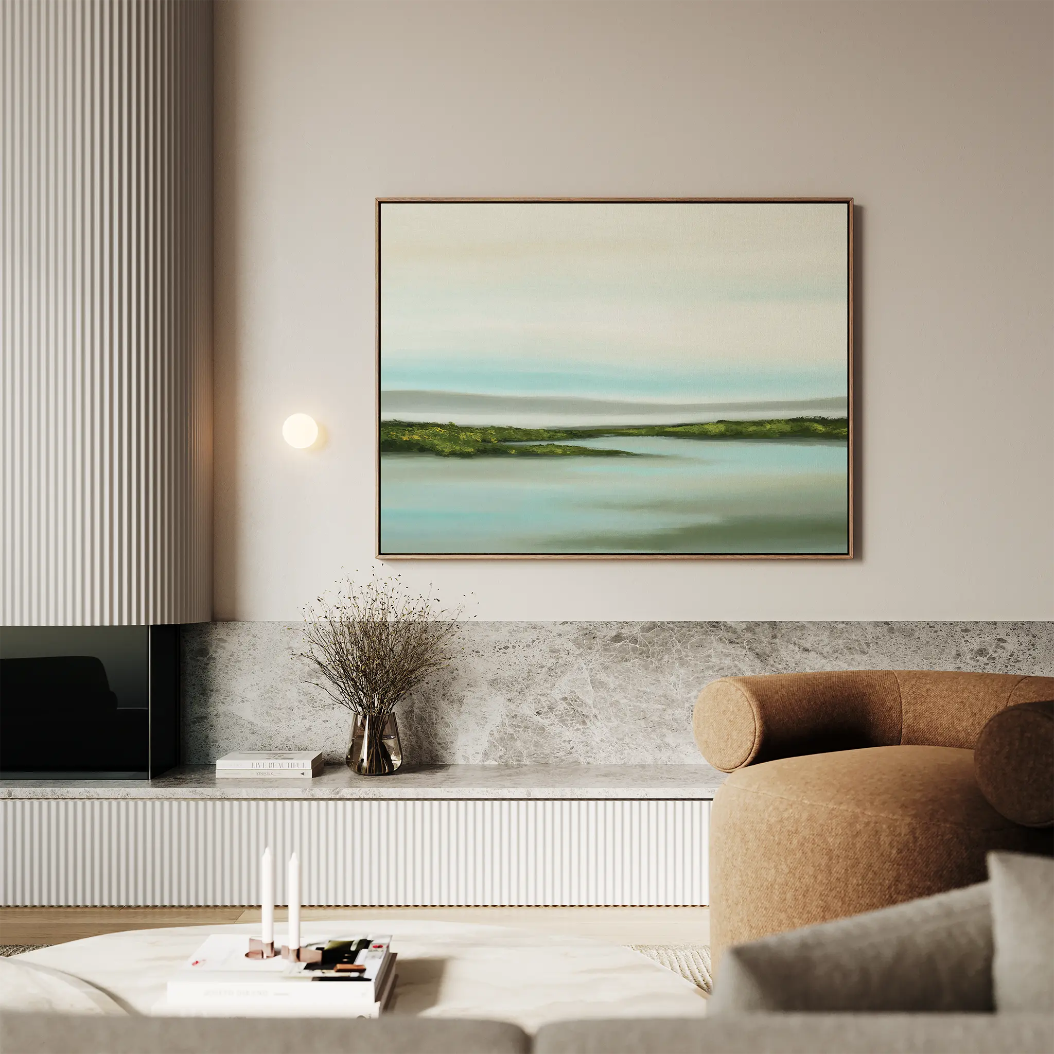Whispers of the Tidewater – green coastal canvas wall art print by Aspire Prints
